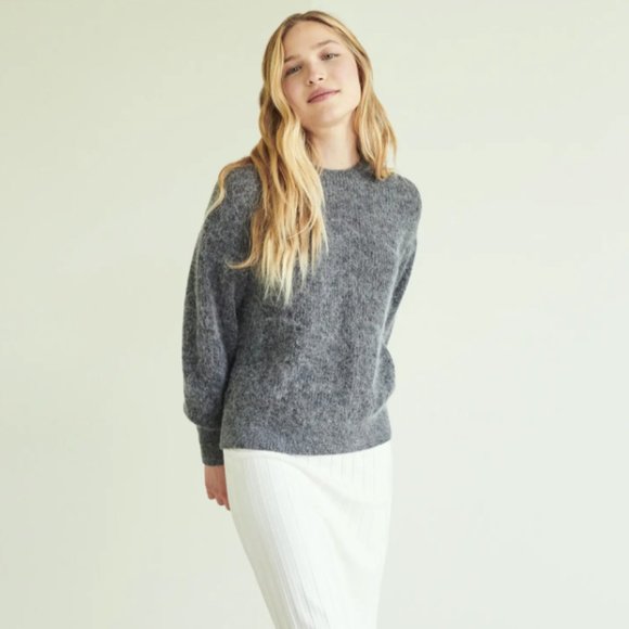 Baby Alpaca-Wool Crew by Quince in Charcoal - Picture 6 of 10